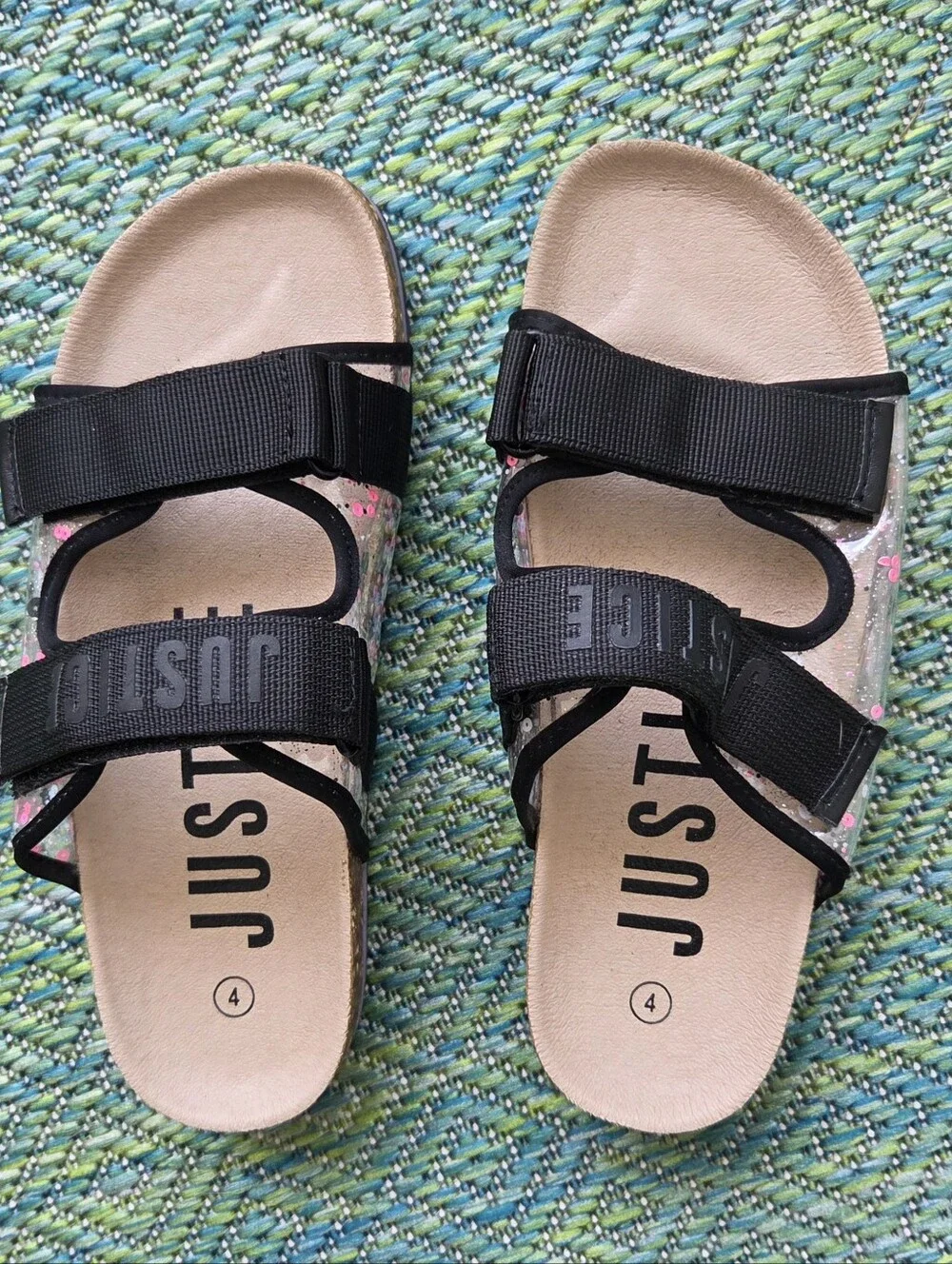 Justice Black Slides Size 4